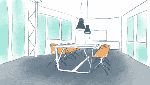 Un espace de travail lumineux